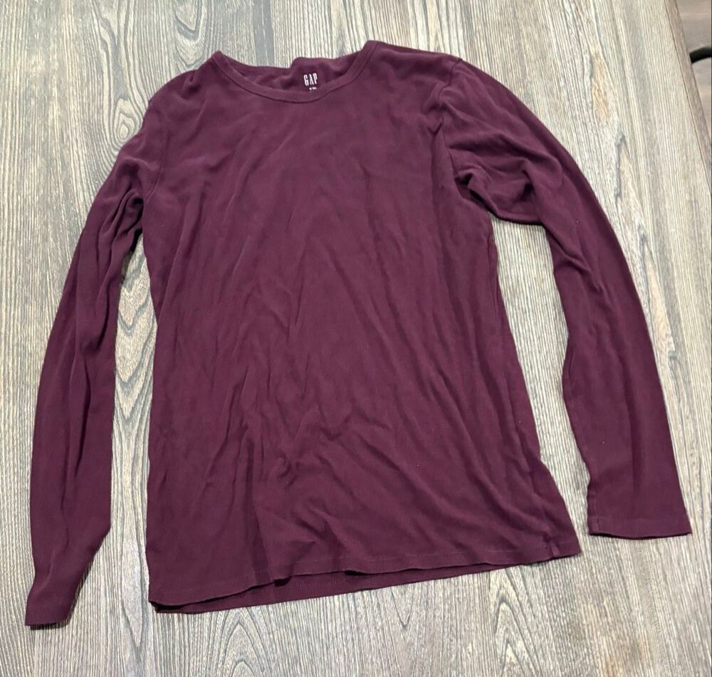 Gap Mens Favorite Long Sleeve T-Shirt Crew neck Pullover Purple Size XL Tall